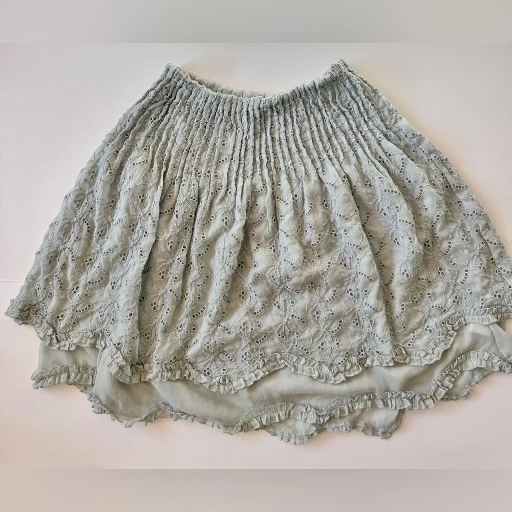 Free People Sanderson Midi Tea Skirt, Sky Grey, NWOT, Women’s Size XS/S - Picture 4 of 10